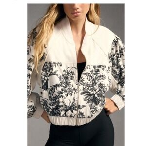 Daily Practice by Anthropologie Valencia  Jacket Floral Toile White Black M